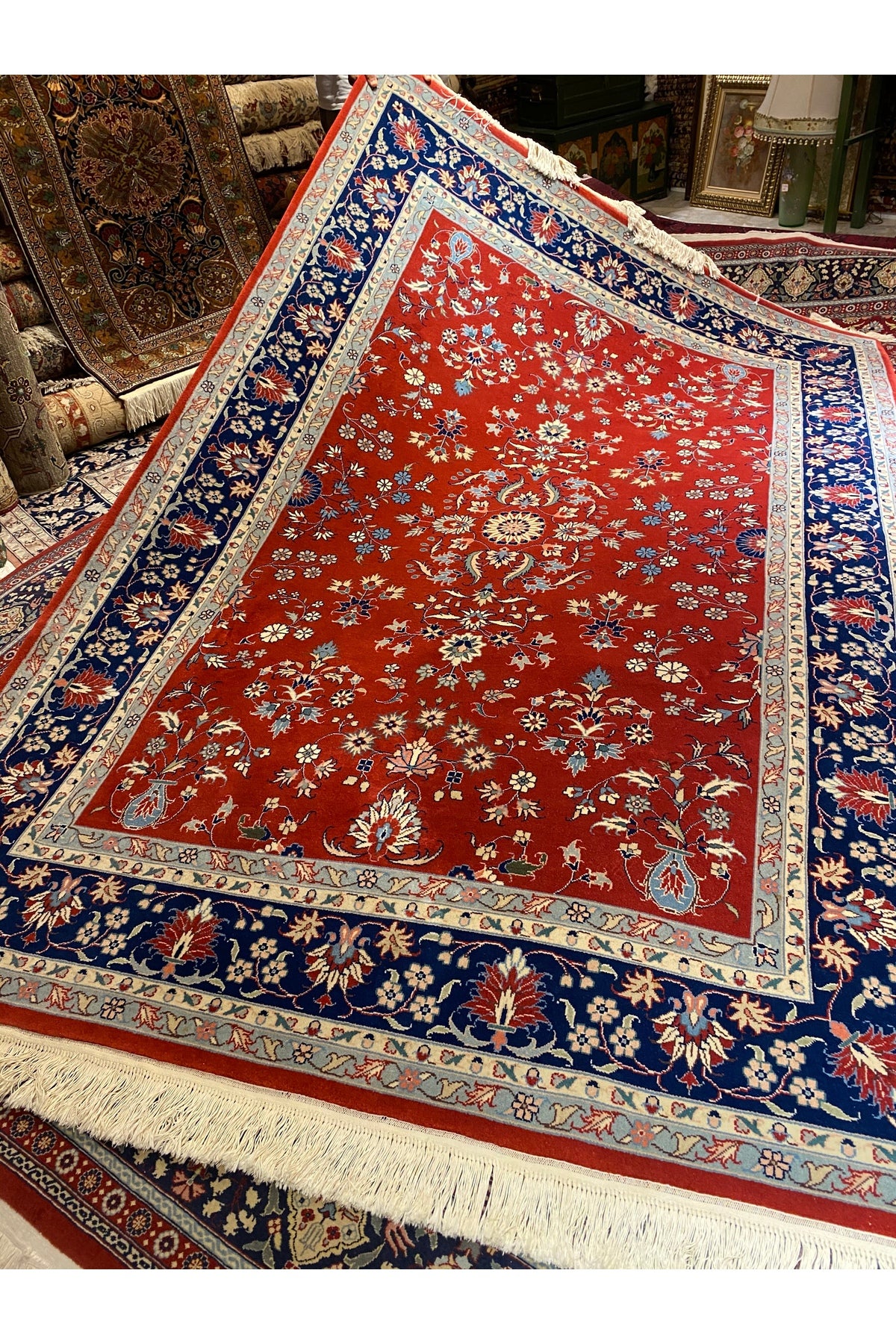 RD RAMAZAN DAG Hand Rug Art Hand-Woven Chinese Isfahan Rug Cotton Base Wool Weave Size 280x180