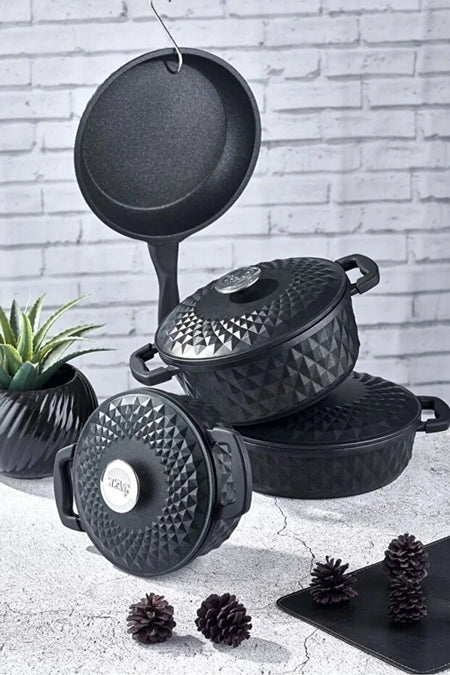 Tac Bella Cast Kapak 10 Piece Pot ve Saute Pan Set