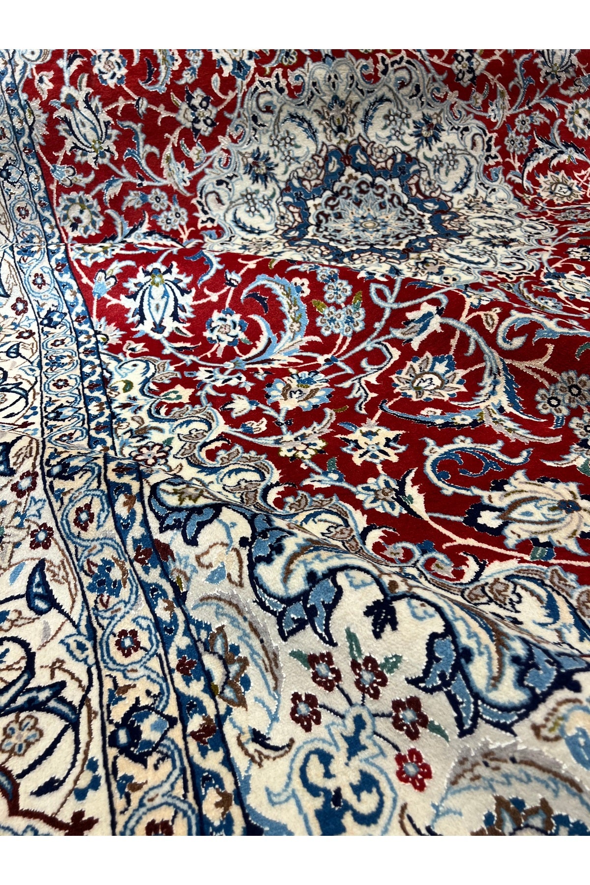 RD RAMAZAN DAG Hand Rug Art Hand-Woven Iranian Nain Rug Wool Blend Premium Quality KokBoya Size 320x200 - MALLTURK