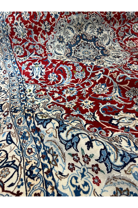 RD RAMAZAN DAG Hand Rug Art Hand-Woven Iranian Nain Rug Wool Blend Premium Quality KokBoya Size 320x200 - MALLTURK