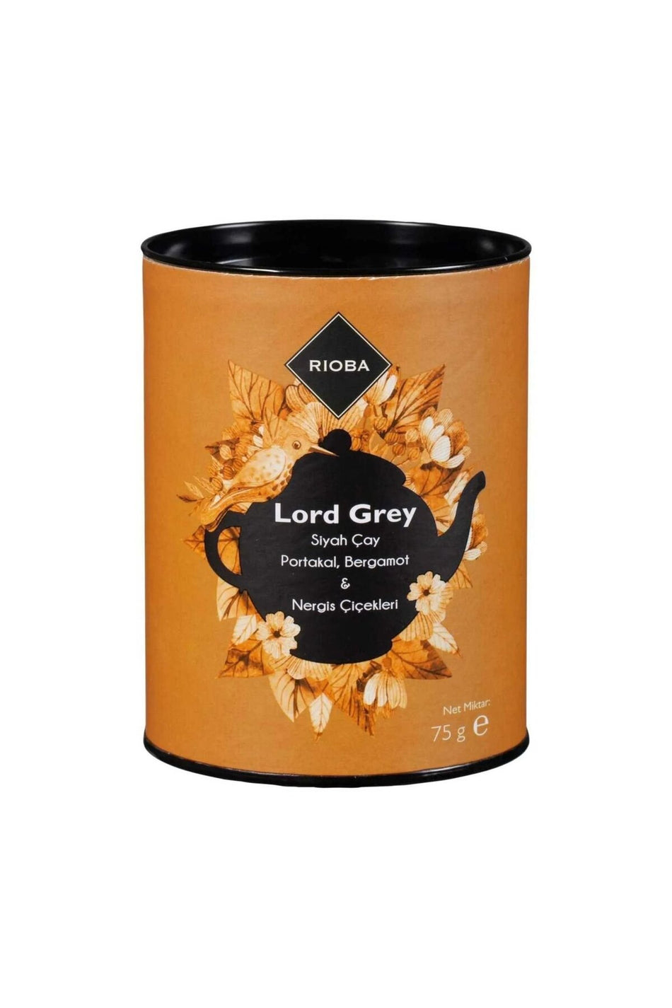 Rioba Lord Grey Tea, Black Tea, Orange, Bergamot & Narcissus Flower Tea ~ 75g