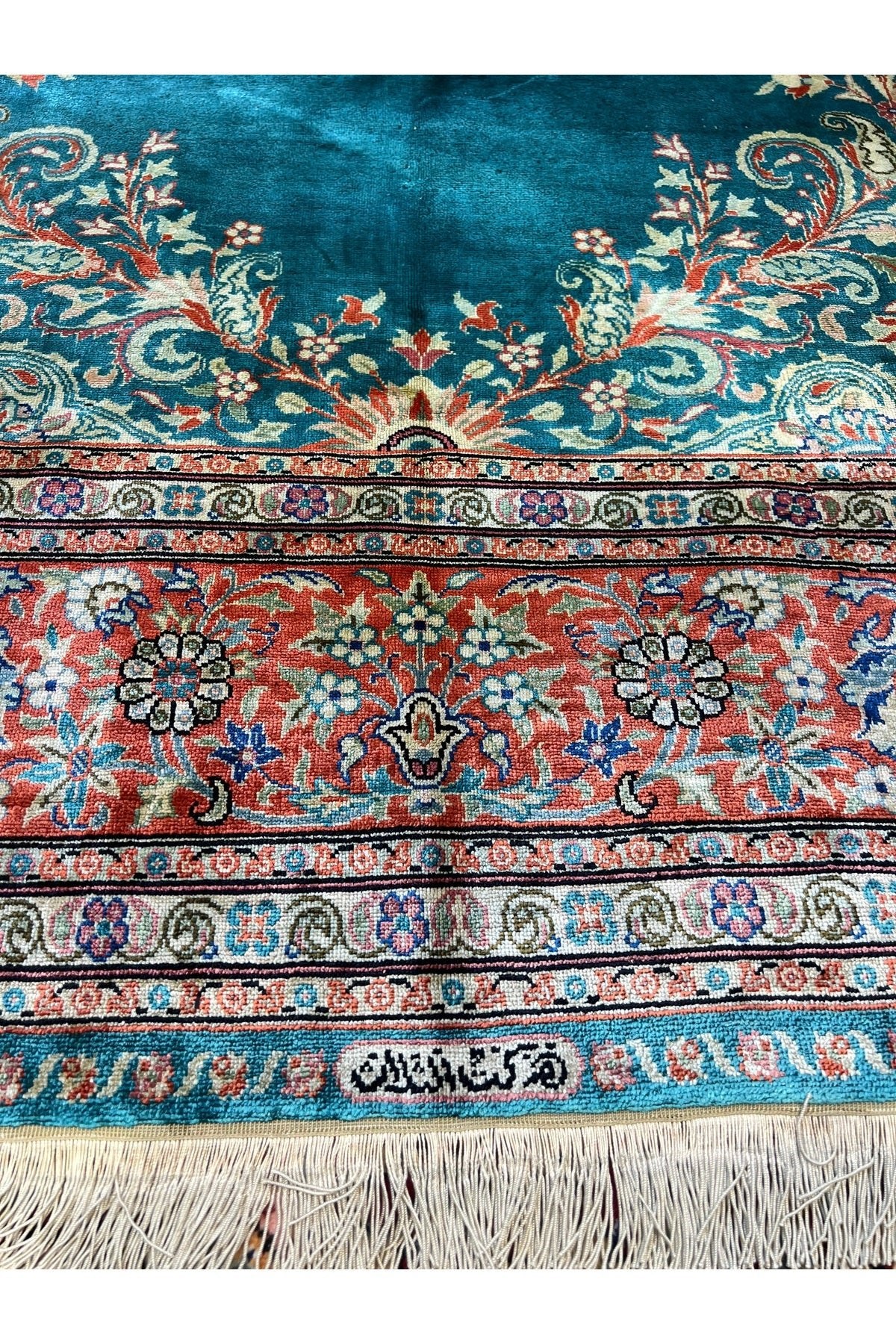 RD RAMAZAN DAG Hand Rug Art Hand-Woven Kayseri Cinar Pure Silk Rug Signed Collector Piece Size 280x173
