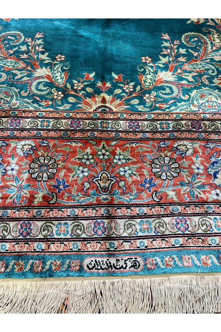 RD RAMAZAN DAG Hand Rug Art Hand-Woven Kayseri Cinar Pure Silk Rug Signed Collector Piece Size 280x173