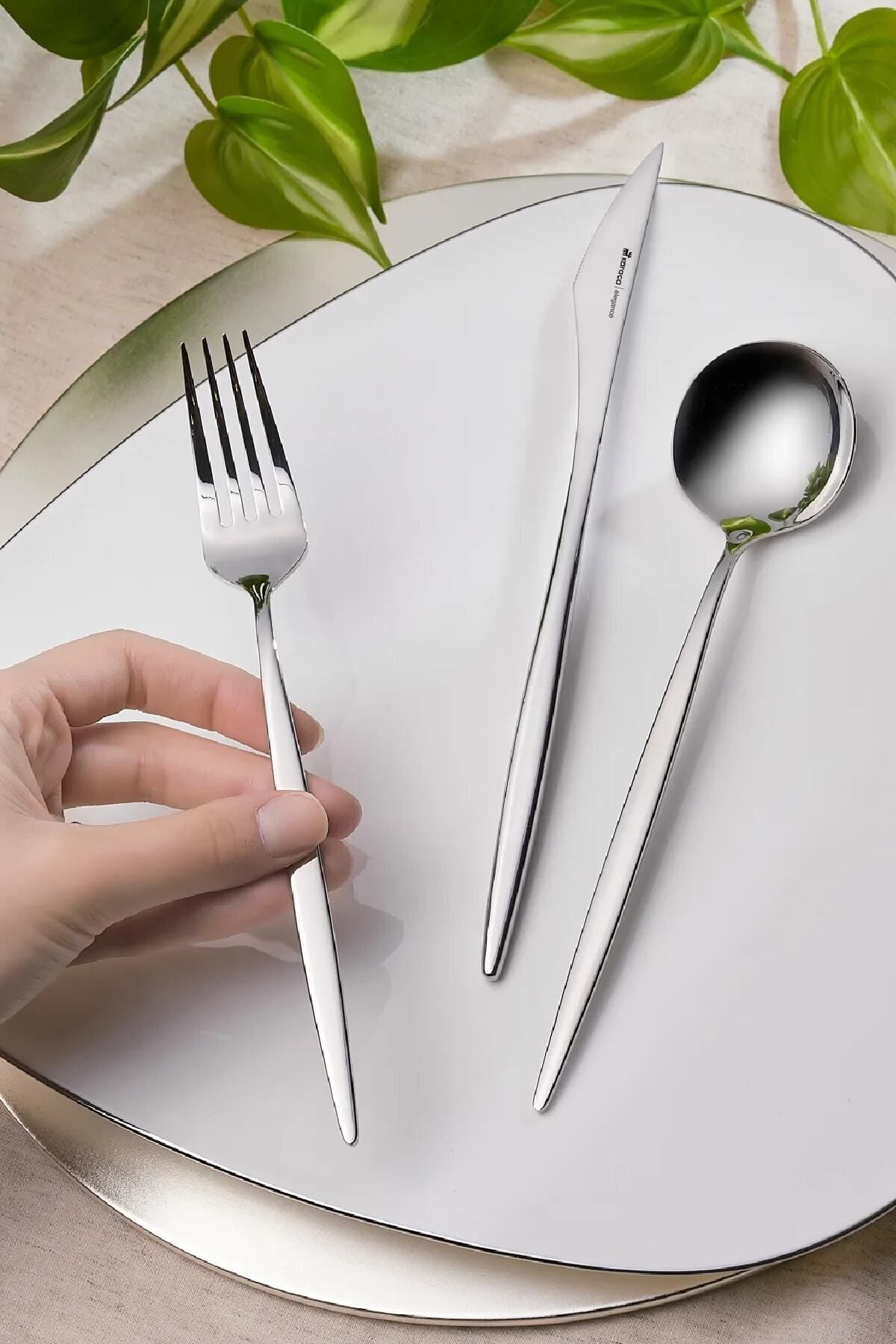 Karaca porto 60 Piece 12 Place Setting elegance Flatware Set Boxed - MALLTURK