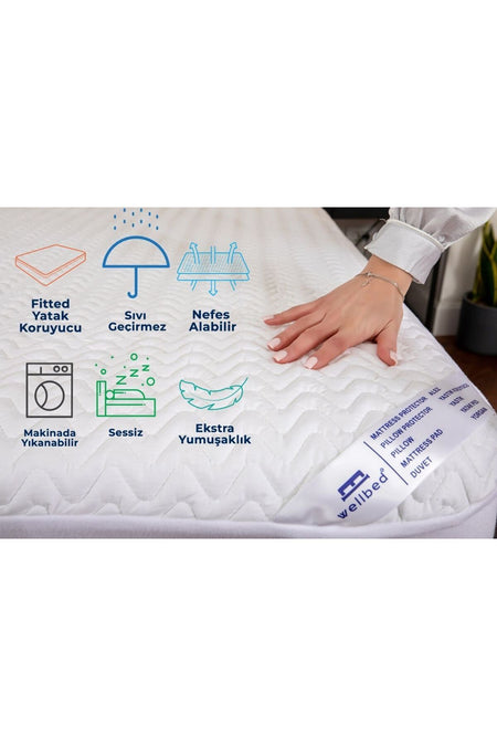 Genel Markalar Waterproof Cotton Quilted Fitted Mattress Protector - MALLTURK