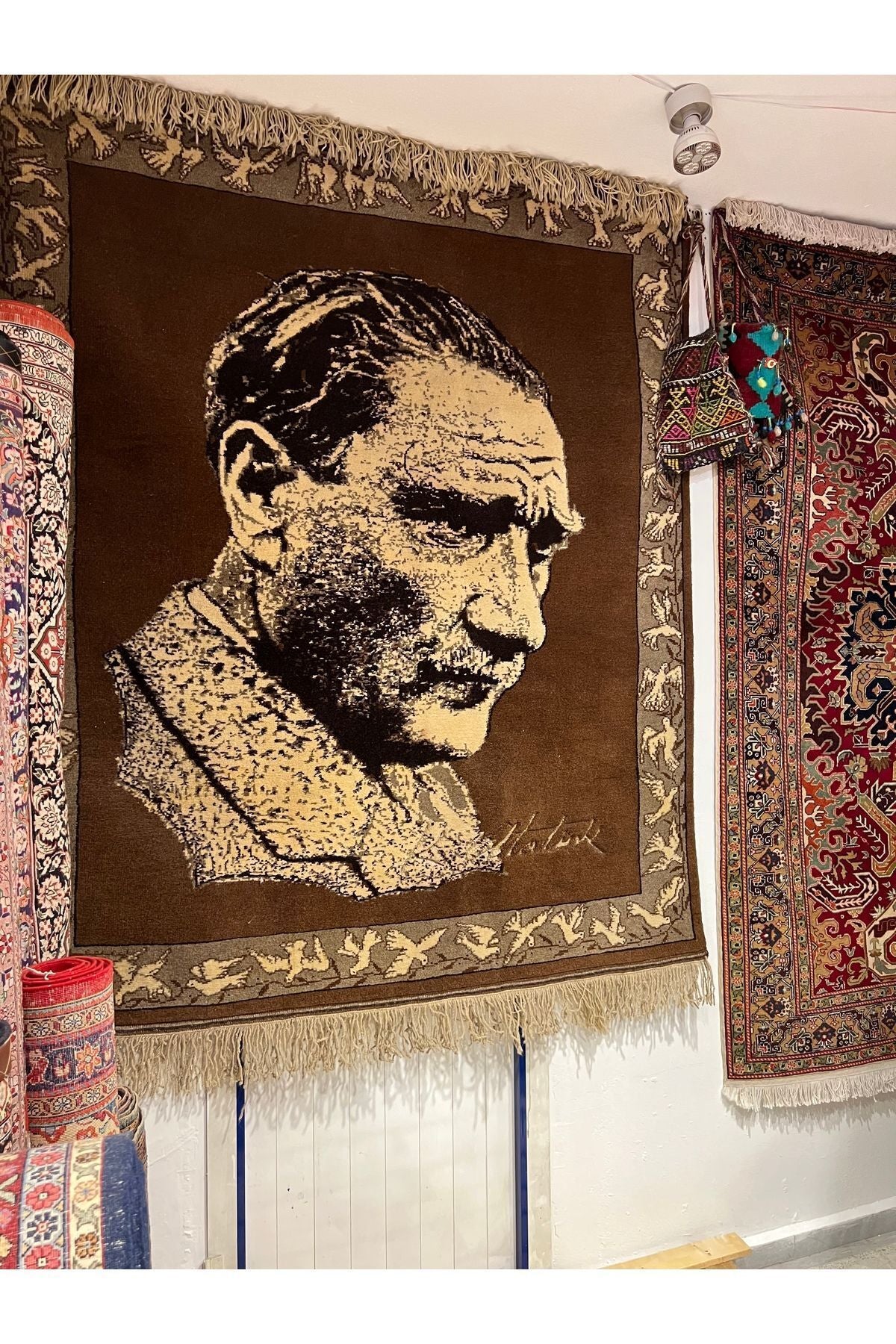 RD RAMAZAN DAG Hand Rug Art Hand-Woven Gazi Mustafa Kemal Ataturk Wall Rug Size - MALLTURK