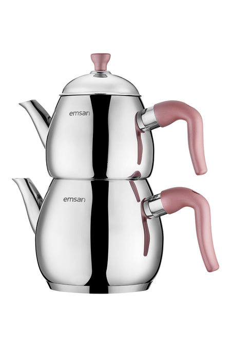 Emsan Duru Midi Teapot Set Pink 1.0 - 2.0 Lt - MALLTURK