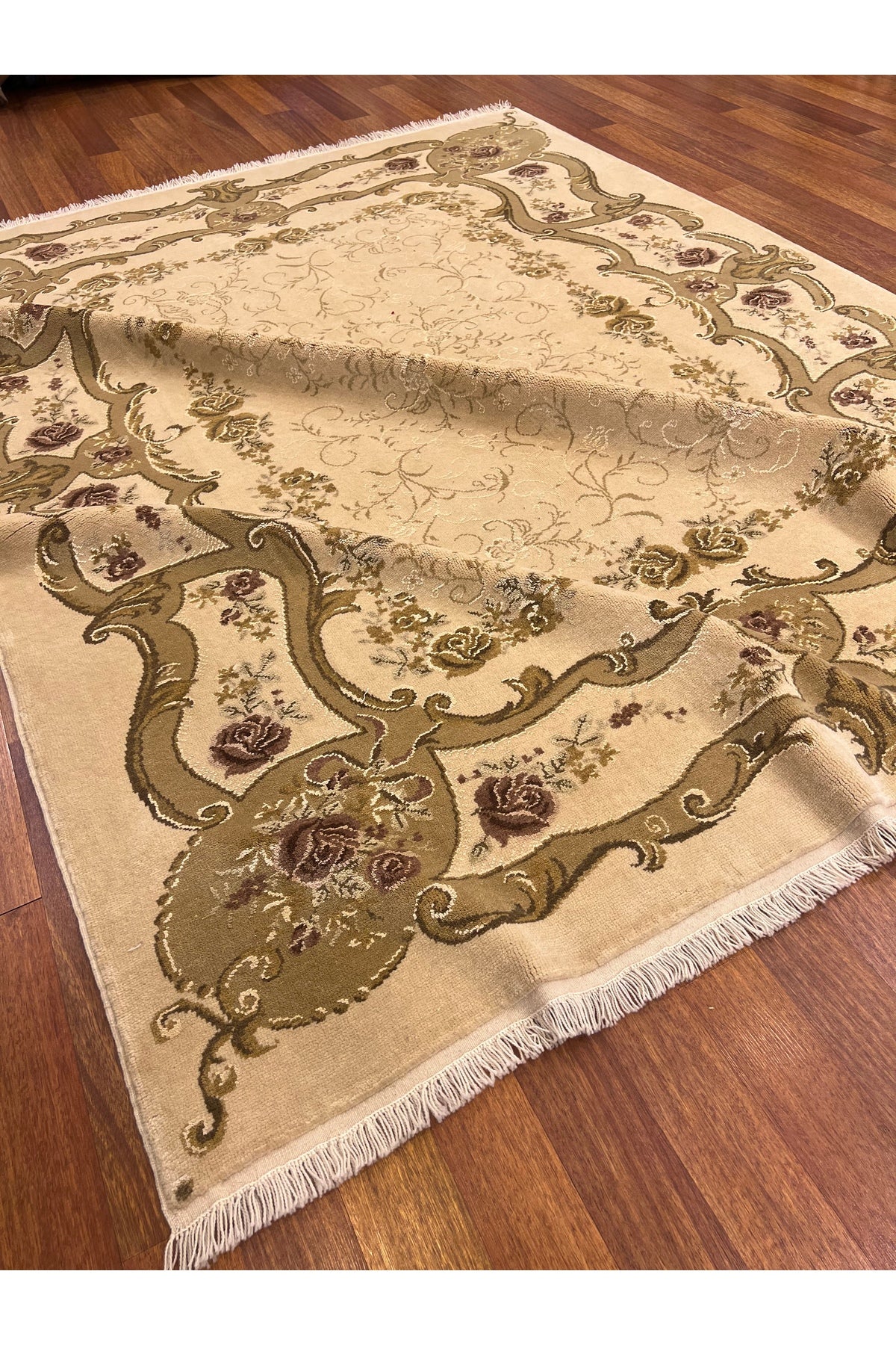 RD RAMAZAN DAG Hand Rug Art Hand-Woven Ottoman Usak Rug Wool Blend 2.70x2.06 - MALLTURK