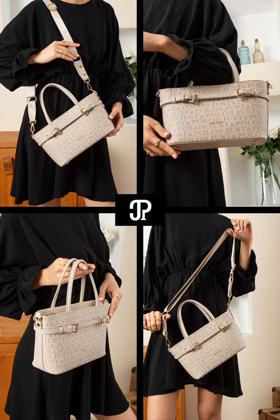 Just Polo Original Women's New Season Luxury Soft Leather Adjustable Crossbody Stylish Handbag and Shoulder Bag