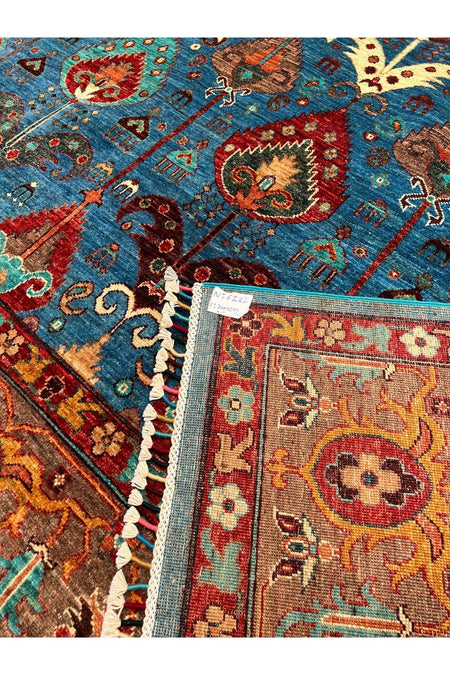 RD RAMAZAN DAG Hand Rug Art Hand-Woven Afgan Rug Cotton Base Wool Weave Olup Natural Dye Multicolor Rug - MALLTURK