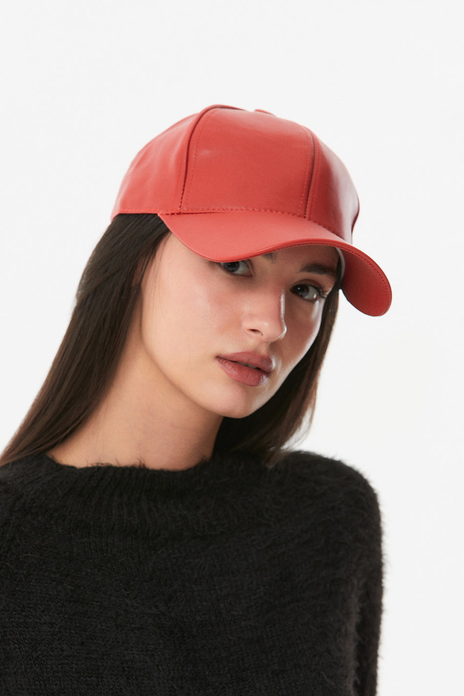 Faux Leather Back Adjustable Cap Hat
