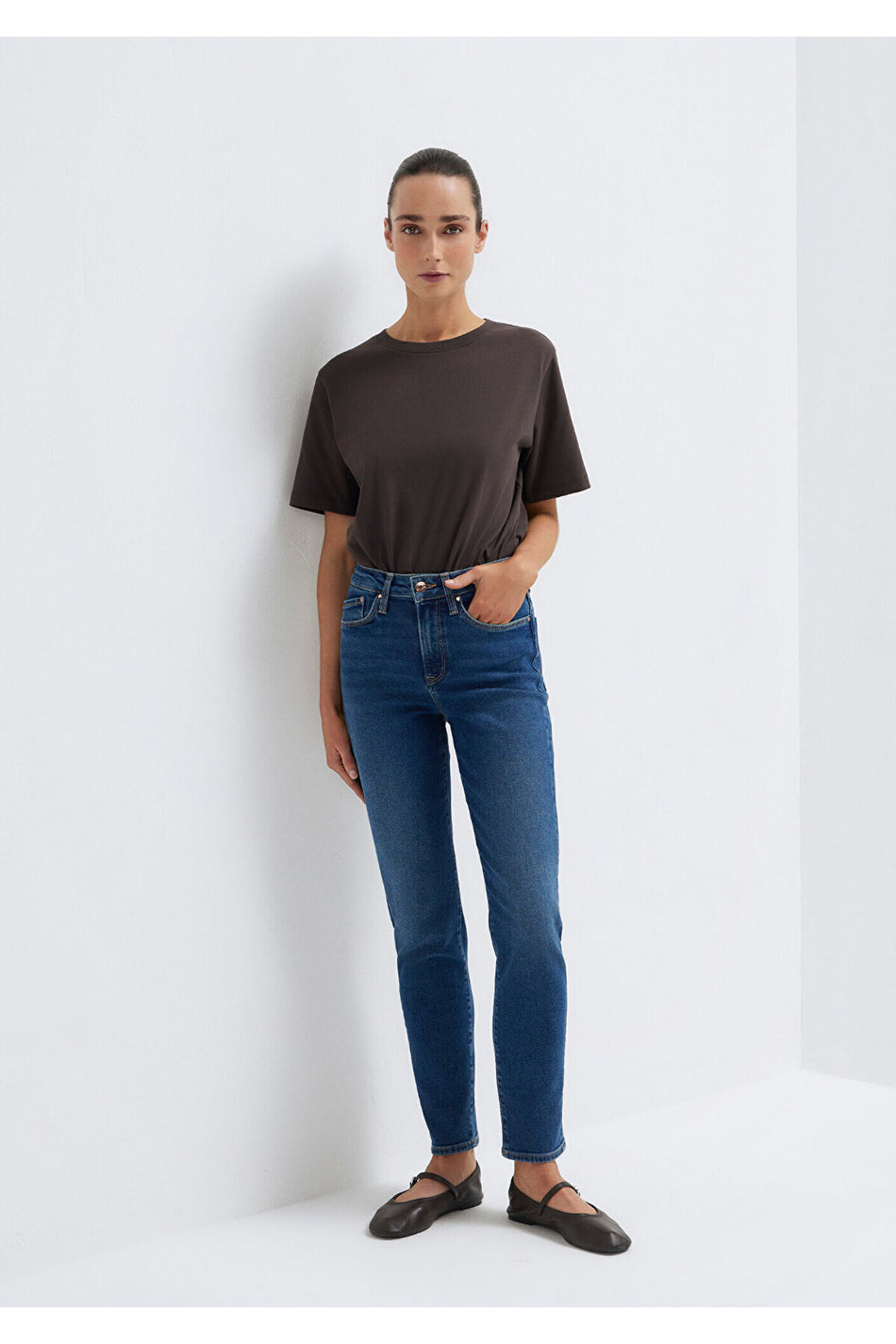 Mavi Cindy Gold Shape Dark Jeans 100277-33687 - MALLTURK