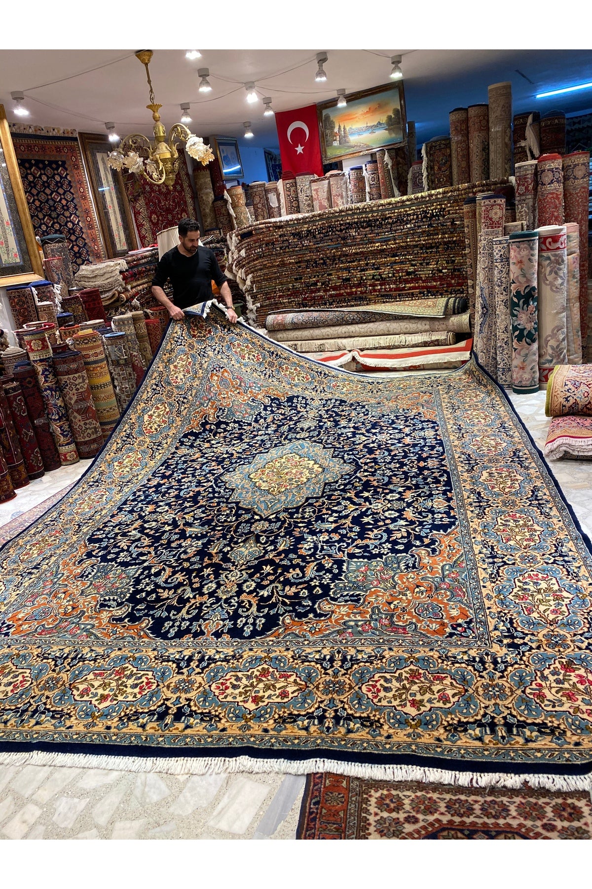 RD RAMAZAN DAG Hand Rug Art Hand-Woven Iranian kirman Rug Cotton Base Wool Weave olup Natural Dye - MALLTURK