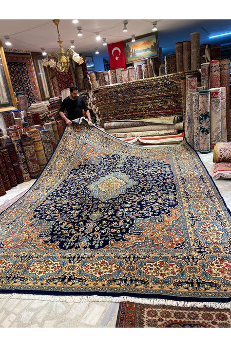 RD RAMAZAN DAG Hand Rug Art Hand-Woven Iranian kirman Rug Cotton Base Wool Weave olup Natural Dye - MALLTURK