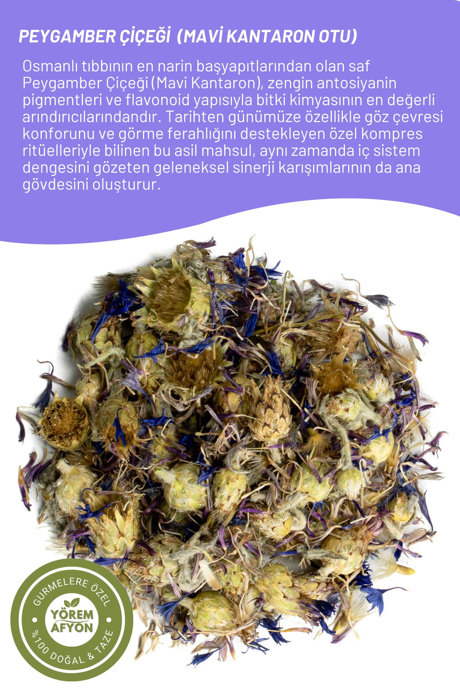 Gulcehre, the Jewel of Ottoman Medicine: Genuine Cornflower, Blue Centaurea Cyanus | 60g. - MALLTURK