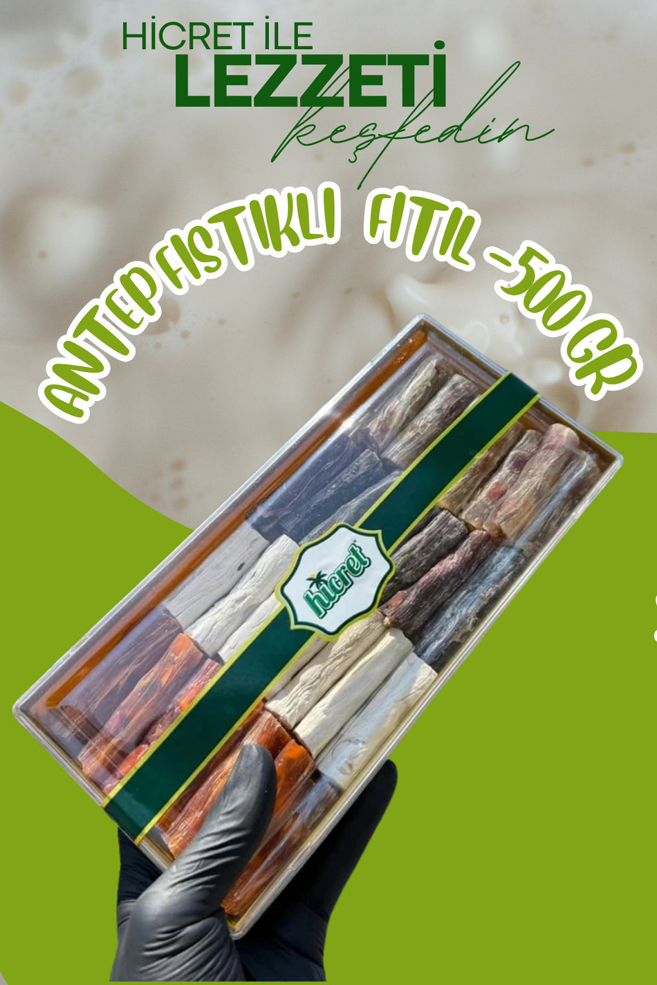 hicret ozel kutuda Pistachio fitil Turkish Delight 500gr Gift Box Turkish Delight Snack - MALLTURK