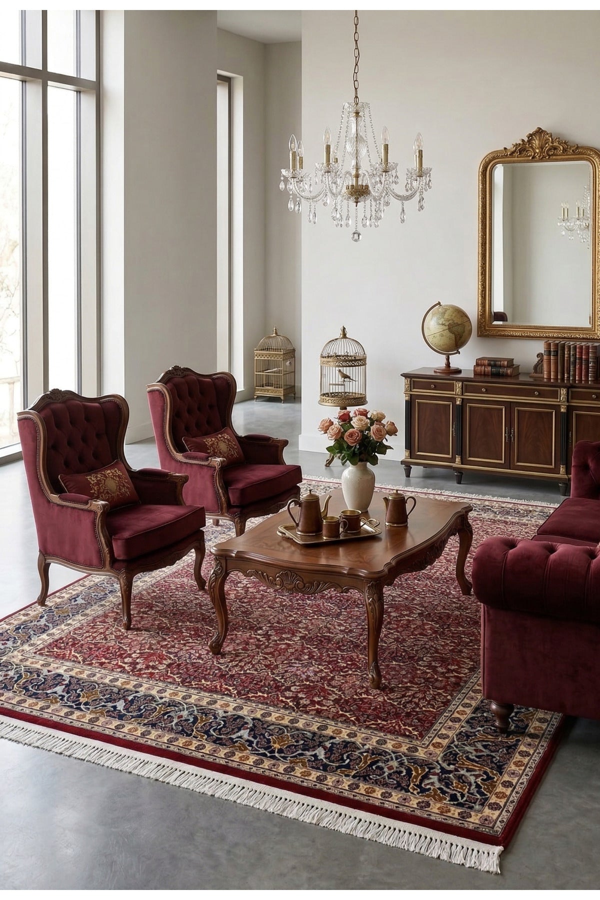 FT Halicilik Sumerbank Hereke Hereke Hand-Woven Rug Karpuzlu Design - MALLTURK