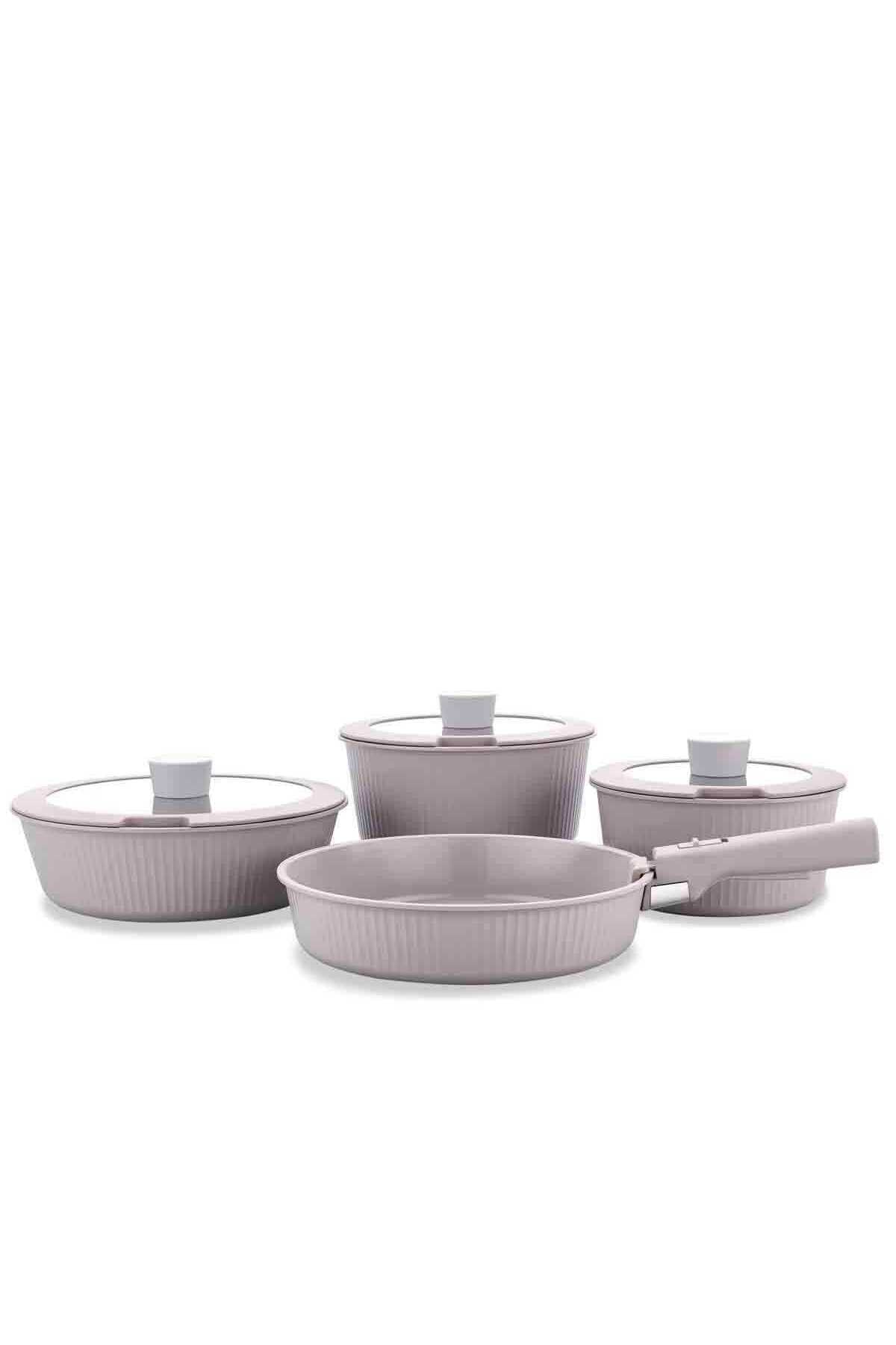 KORKMAZ Pratika Cikarilabilir Sapli 8 Piece Cookware Set