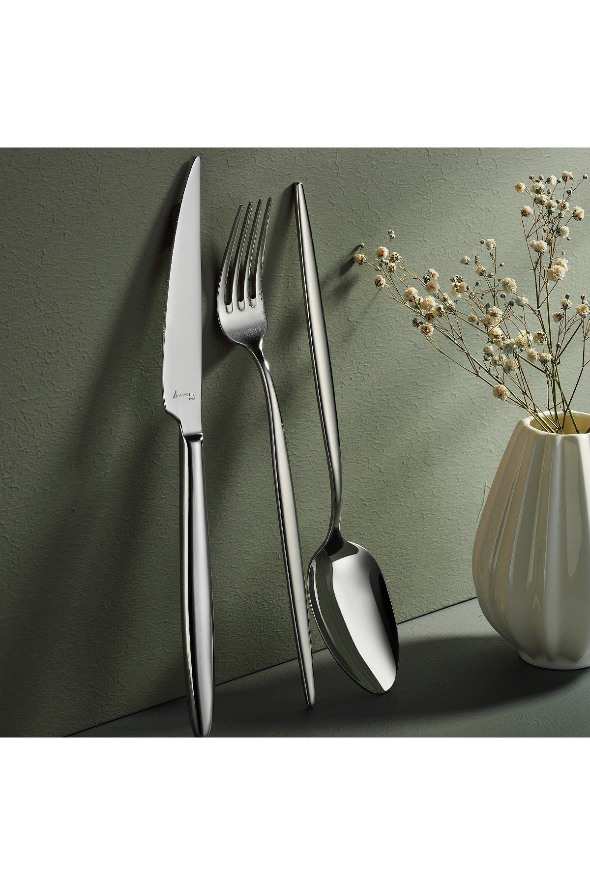 Aryildiz alta 60 Piece 12 Place Setting Flatware Set - MALLTURK