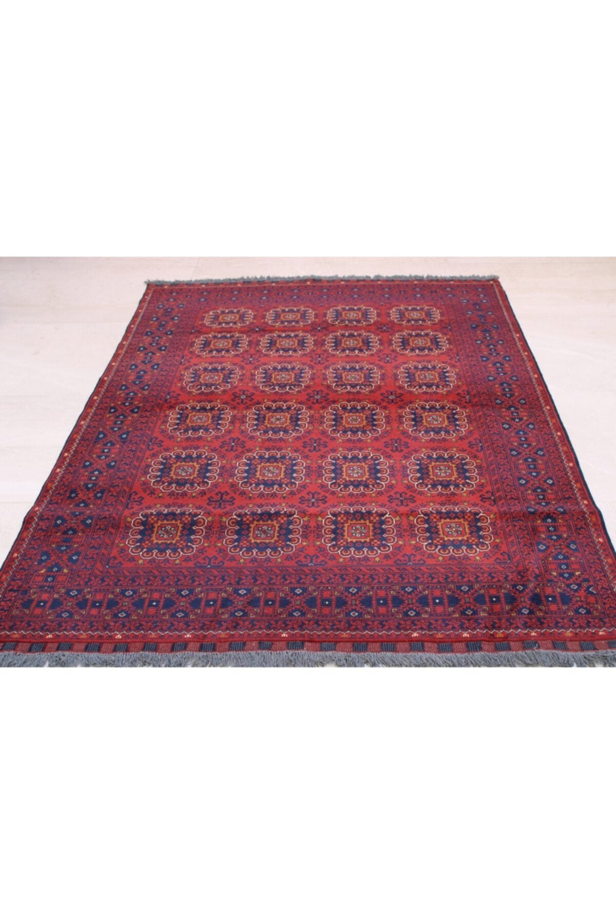 Orient Bazaar Burgundy Hand-Woven Vintage Afghan Kunduz Rug