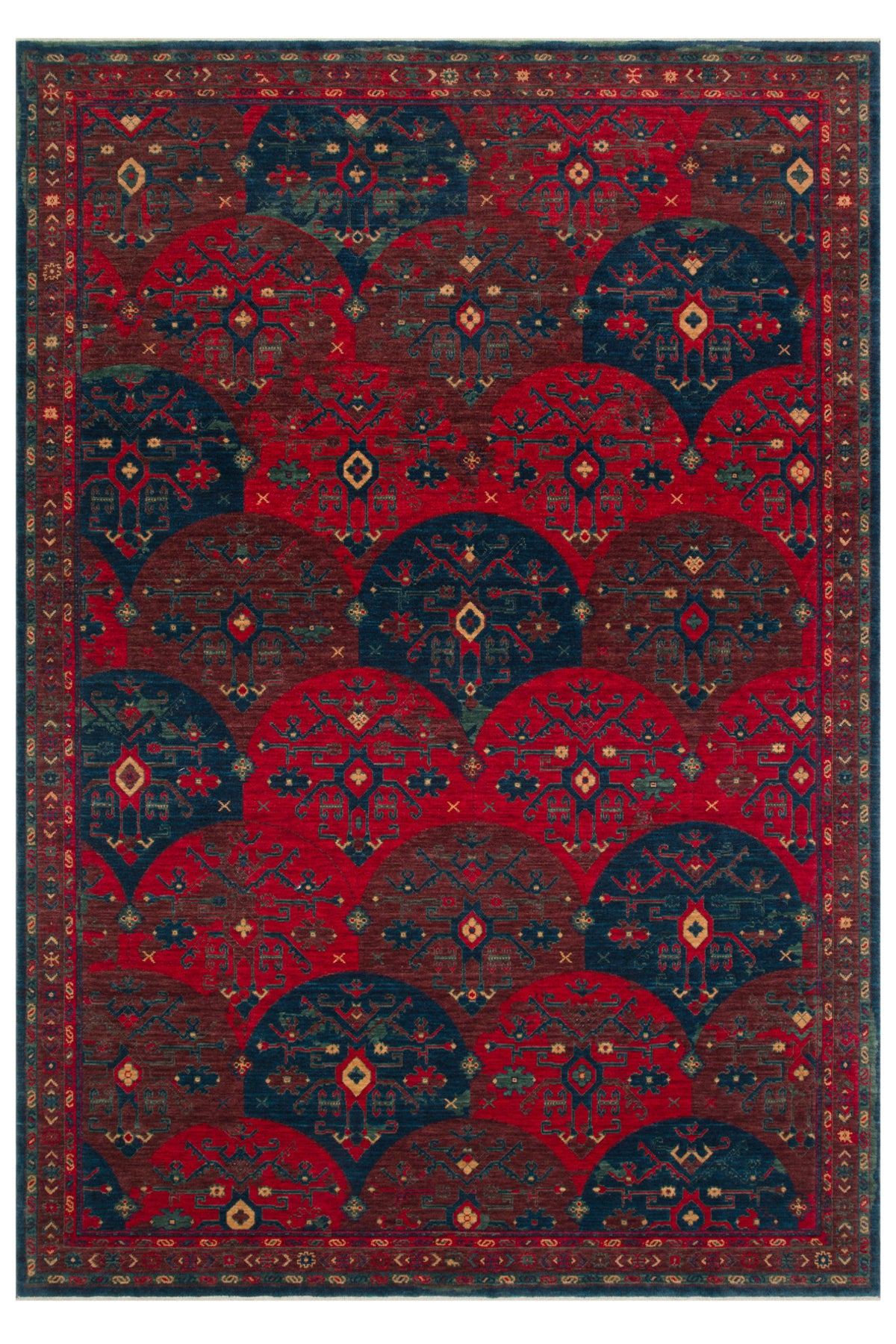 Kalesta Rug Rustik 02 Red Multy Natural Wool ile Ozel Tezgahlarda Hand-Woven Teknikleri ile Uretilen Living Room Rug