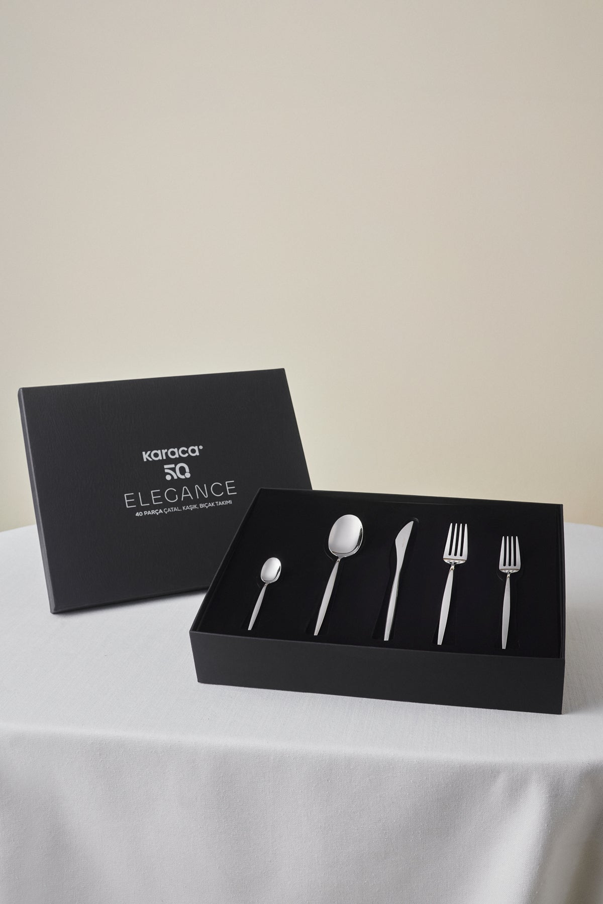 Karaca sintra 40 Piece 8 Place Setting Flatware Set platin - MALLTURK