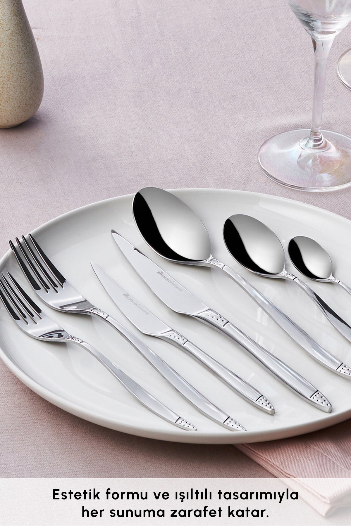 Karaca holey 84 Piece 12 Place Setting Flatware elegance set Boxed - MALLTURK
