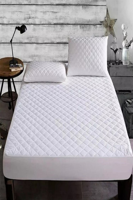 Madame Blue Waterproof Quilted Fitted Mattress Protector - MALLTURK