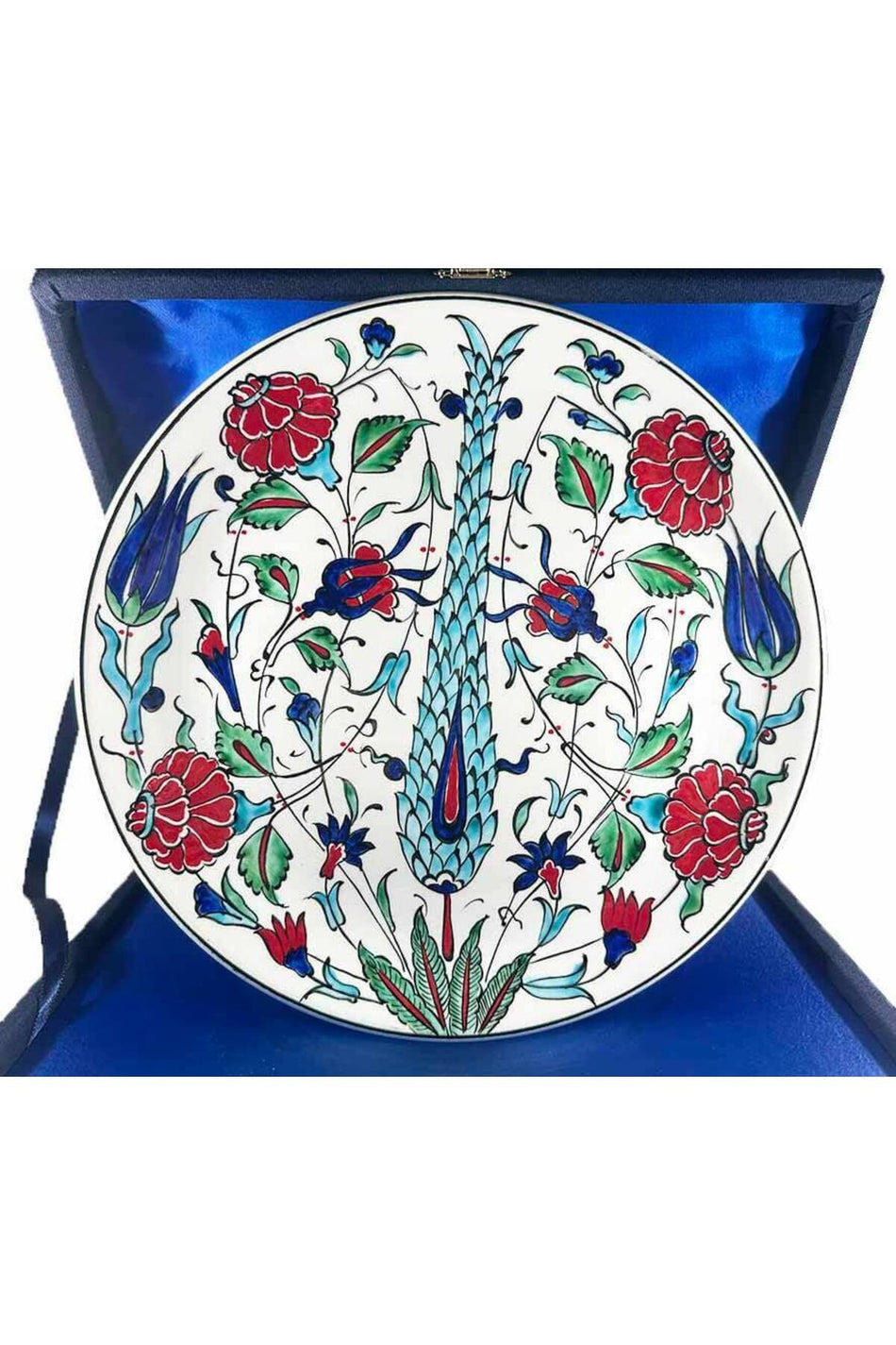 Cini Evi Selvi Garden Iznik Tile Plate - MALLTURK