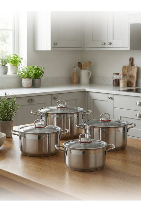 Hascevher Enzo 8 Pcs Cookware Set (18/20/22/24)V - MALLTURK