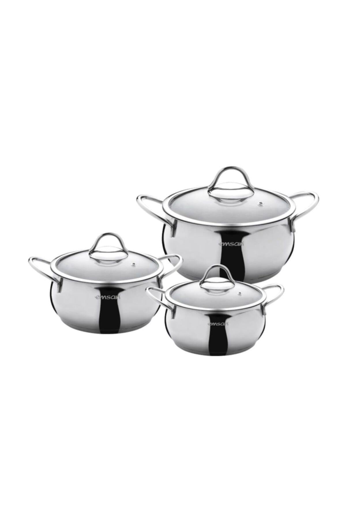 Emsan Cemre 6 Piece Midi Cookware Set (3'lu Cookware Set) - MALLTURK