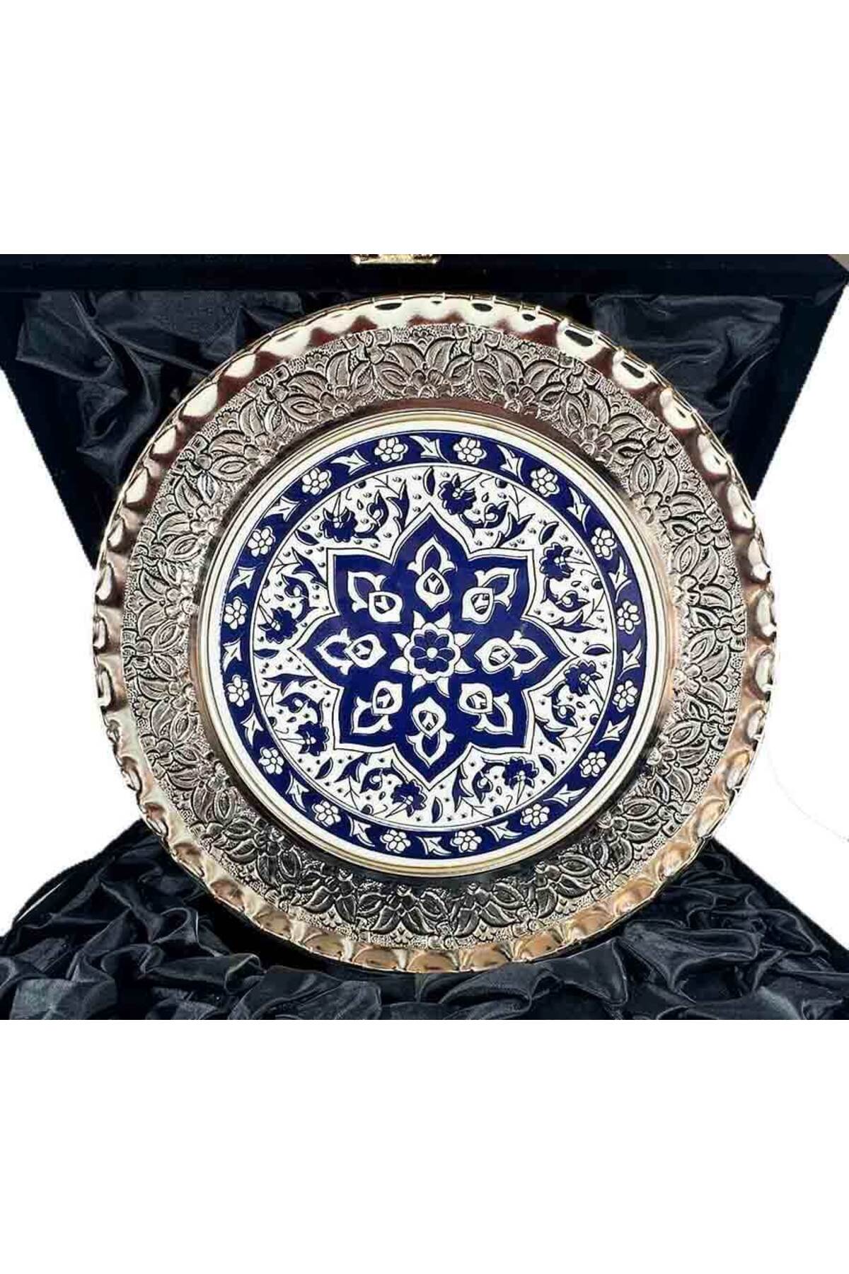 Cini Evi Blue Clover Silver Plate 25cm - MALLTURK