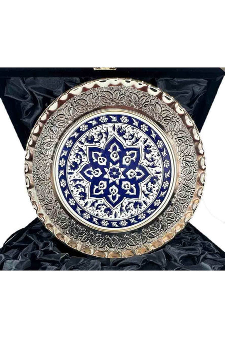 Cini Evi Blue Clover Silver Plate 25cm - MALLTURK