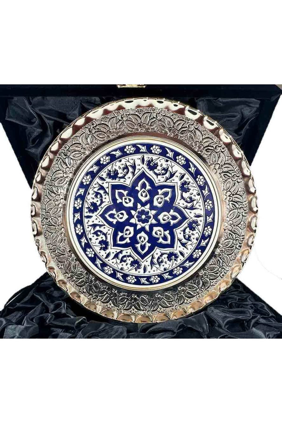 Cini Evi Blue Clover Silver Plate 25cm - MALLTURK