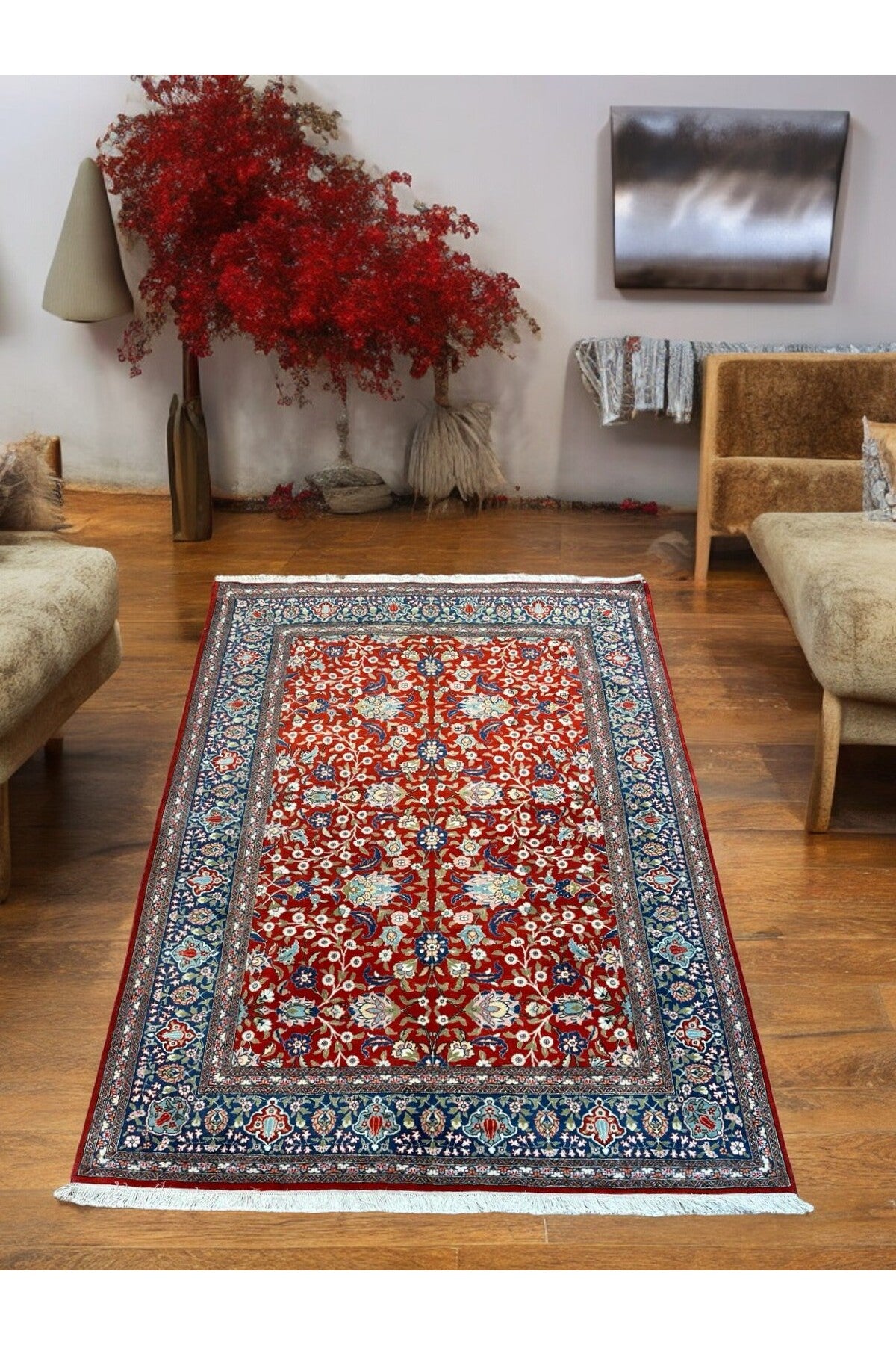 SIRVAN Rug Hand-Woven Hereke Rug - 164x240 - MALLTURK