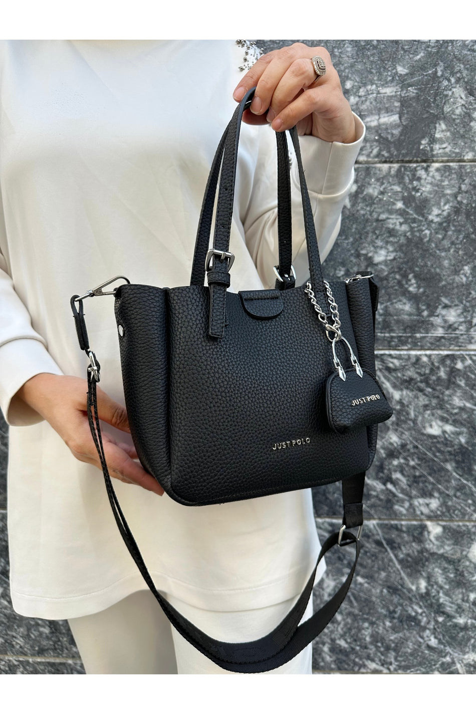 Just Polo Women's New Season 3-Compartment Luxury Soft Leather Adjustable Crossbody Stylish Shoulder Bag - MALLTURK