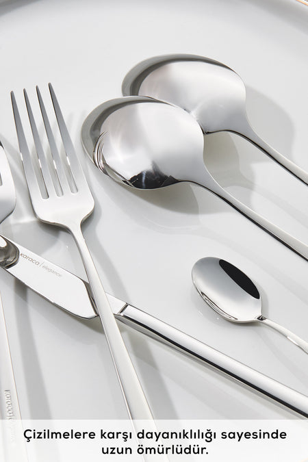 Karaca boreas 12 Place Setting 84 Piece Flatware Set - MALLTURK