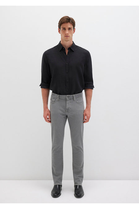 Mavi Marcus Black Dark Grey Gabardine Trousers 0035182453 - MALLTURK