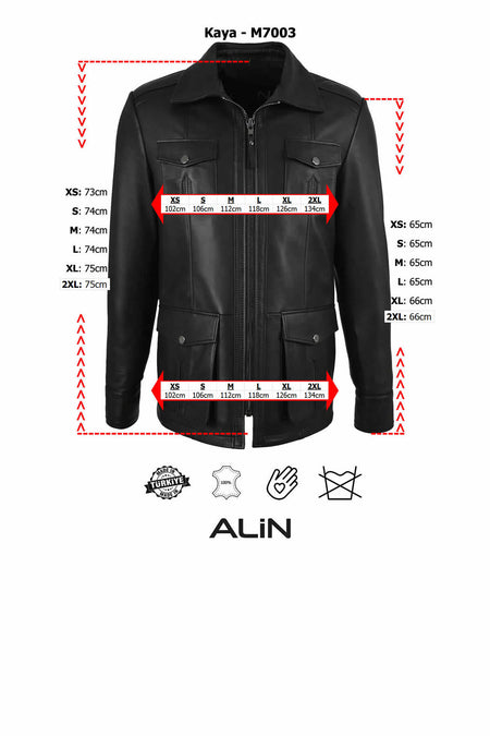 ALIN Kaya Men's Genuine Leather Zip-Up Leather Jacket Brown - MALLTURK