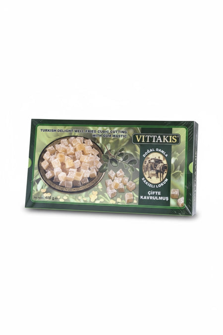 VITTAKIS dogal Mastic Flavored Double Roasted Turkish Delight 400 g - MALLTURK