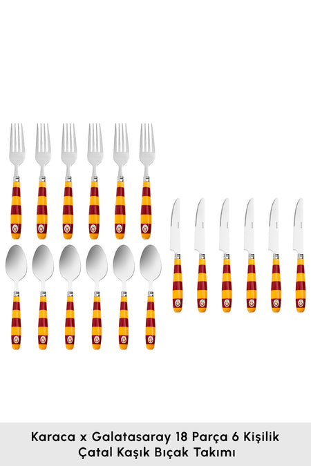 Karaca x galatasaray lisansli 18 Piece 6 Place Setting Flatware Set - MALLTURK
