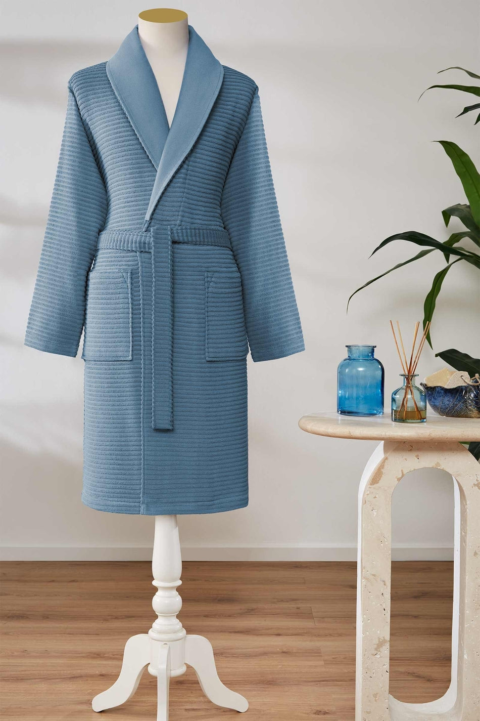 Ozdilek Feather Shawl Collar Men Bathrobe - MALLTURK