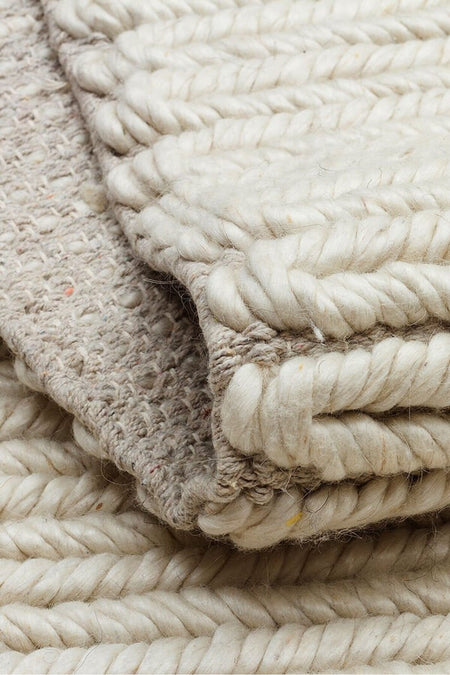 Vog Rug Navia Hand-Woven Wool Cream Living Room Rug | Natural Bohemian Tarz Kaliteli and Sik Decorative Rug VogSKR