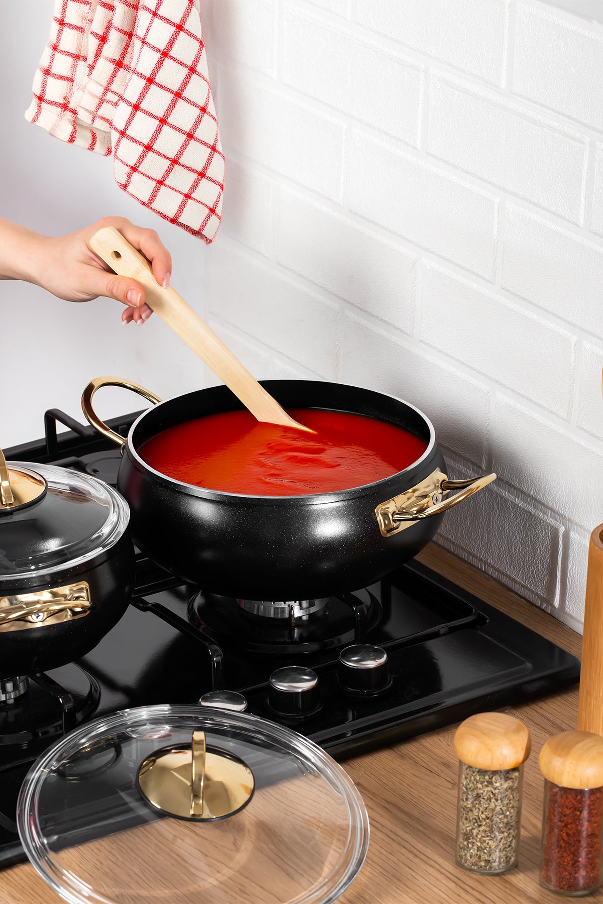 Lines L-5094 Yonca Guvec 7 Piece Kure Cookware Set Altin Kulp