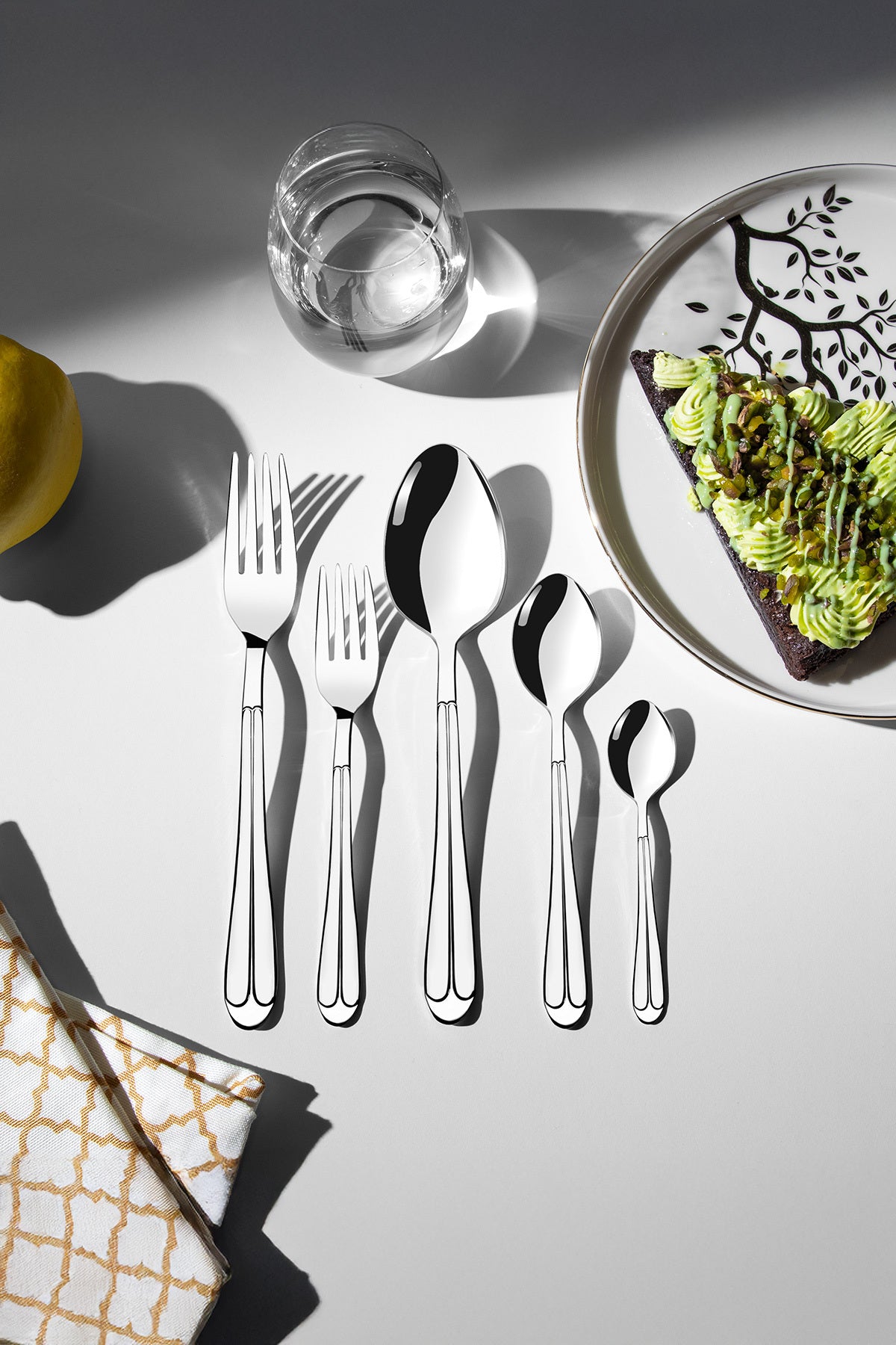 Nehir saray Plain 6 Place Setting 30 Piece Boxed Fork Spoon Set - MALLTURK