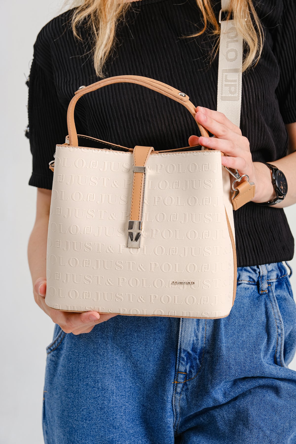 Just Polo Brown Women's Hand and Shoulder Bag 2055 - MALLTURK