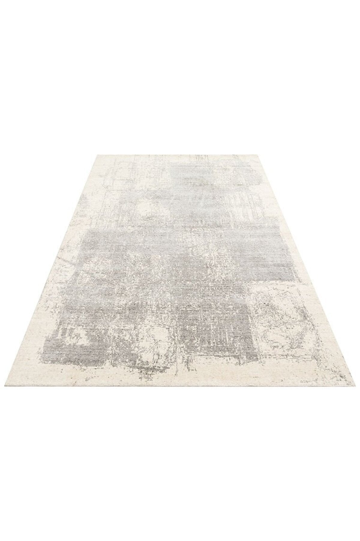 Kalesta Rug Grace Beige Grey, Self-Patterned Pattern Wool, Viscose and Cotton Blend Pattern Elegant Living Room Rug - MALLTURK