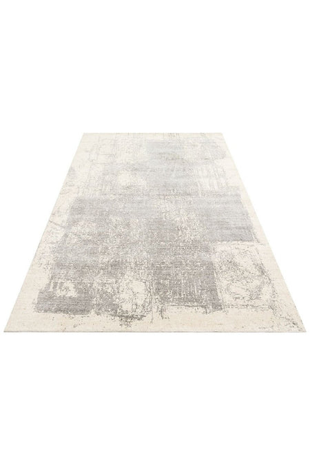 Kalesta Rug Grace Beige Grey, Self-Patterned Pattern Wool, Viscose and Cotton Blend Pattern Elegant Living Room Rug - MALLTURK