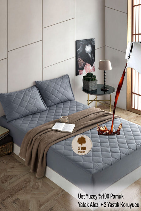 Formeya Pamukkale Waterproof Cotton Quilted Pillow Protector - MALLTURK