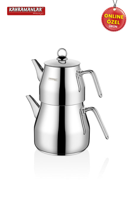 Kahramanlar Pyramid Platinum Teapot Set XXL - MALLTURK